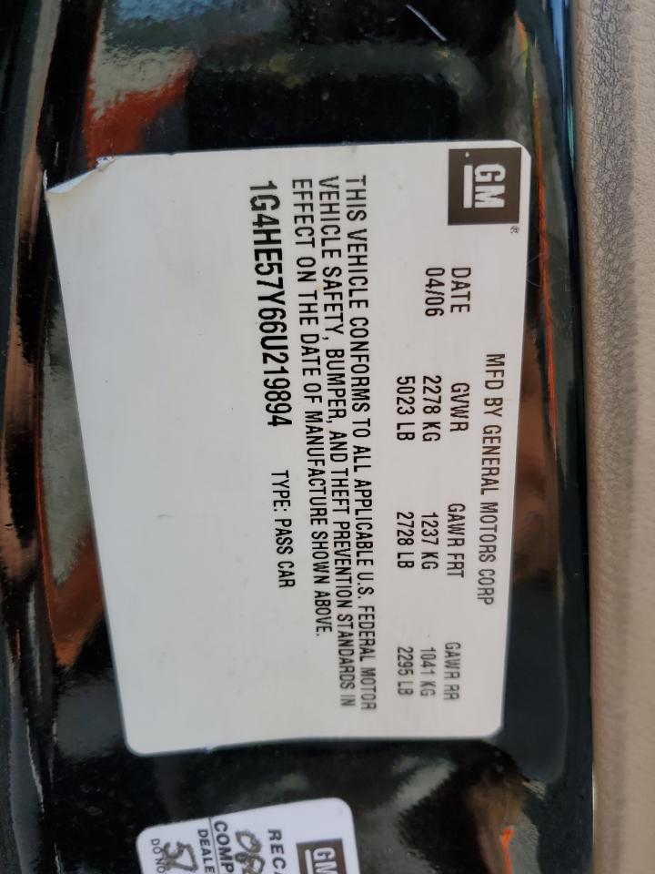 2006 Buick Lucerne Cxs VIN: 1G4HE57Y66U219894 Lot: 86171465