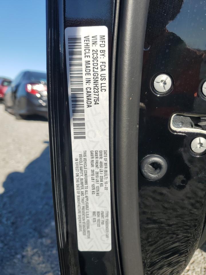 2022 Dodge Challenger Gt VIN: 2C3CDZJG5NH237754 Lot: 82719775