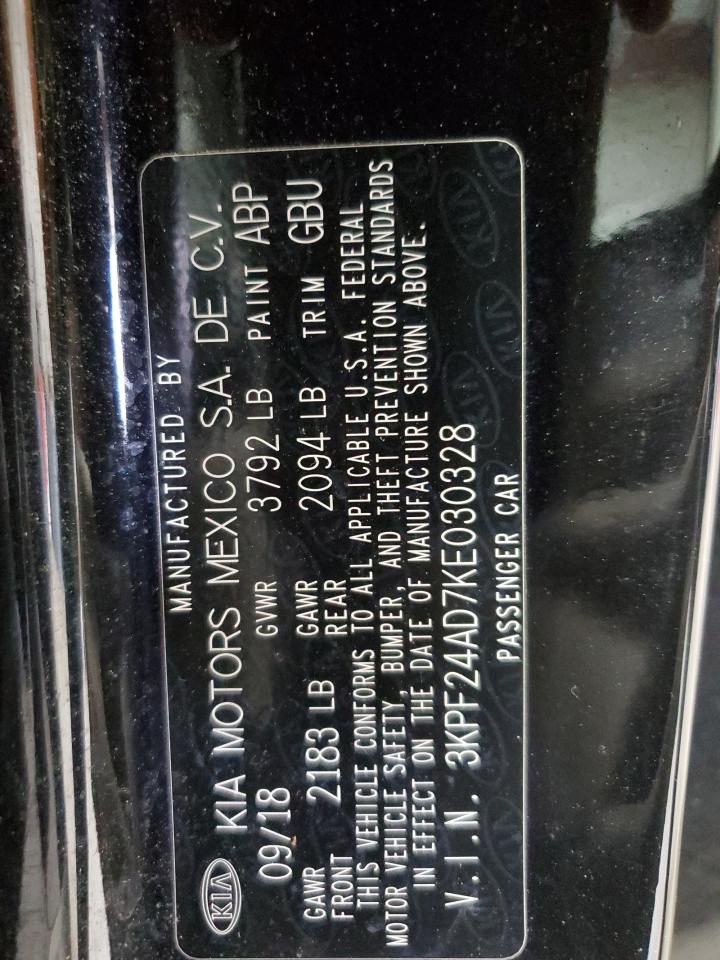 2019 Kia Forte Fe VIN: 3KPF24AD7KE030328 Lot: 90426995