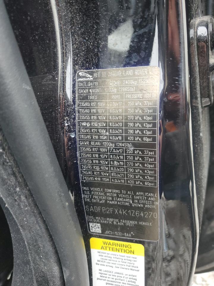 2019 Jaguar E-Pace Se VIN: SADFP2FX4K1Z64270 Lot: 90686915