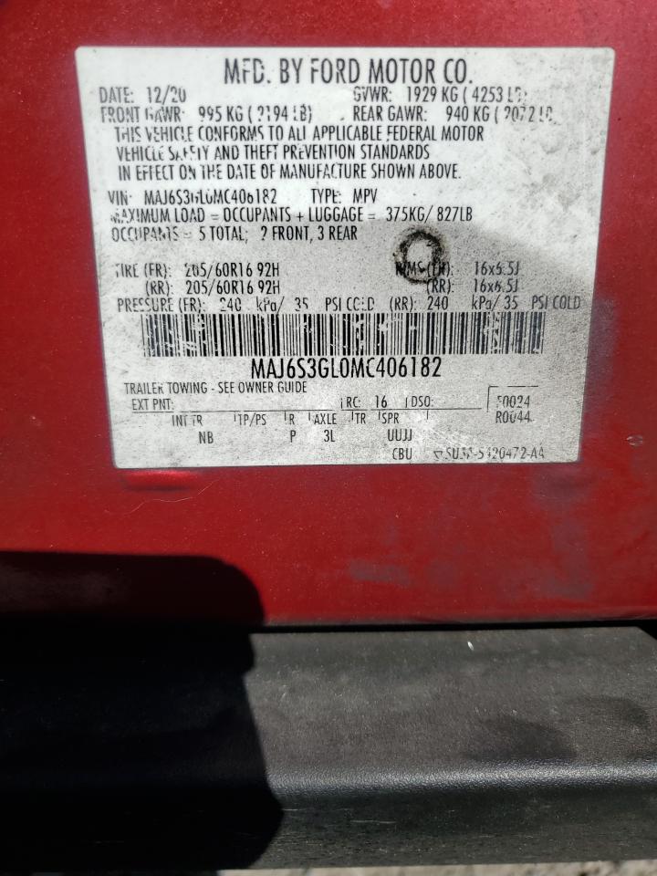2021 Ford Ecosport Se VIN: MAJ6S3GL0MC406182 Lot: 85327795