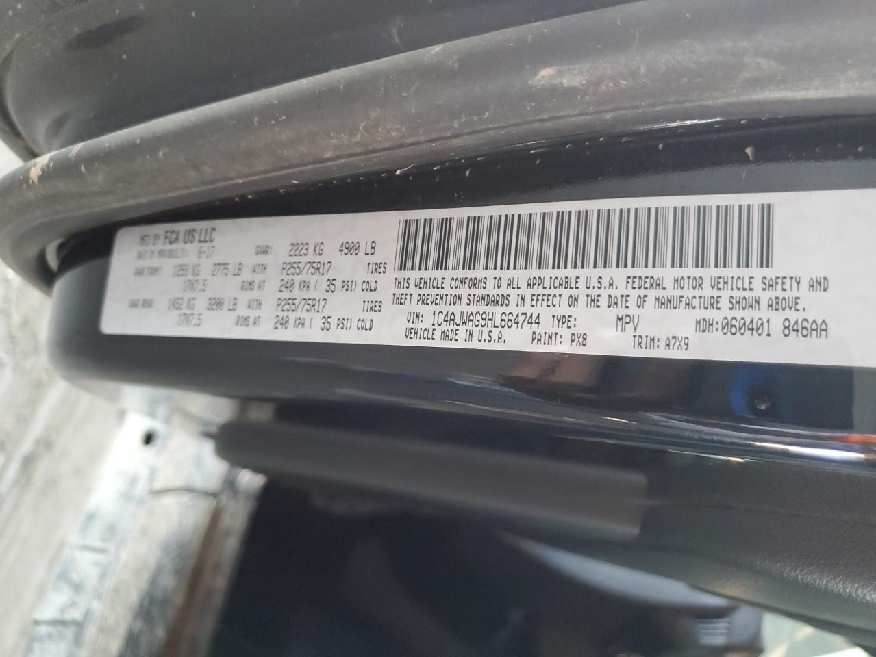 2017 Jeep Wrangler Sport VIN: 1C4AJWAG9HL664744 Lot: 85182585