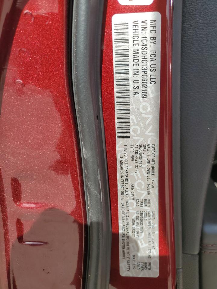 2023 Dodge Durango R/T VIN: 1C4SDHCT3PC602109 Lot: 87247445