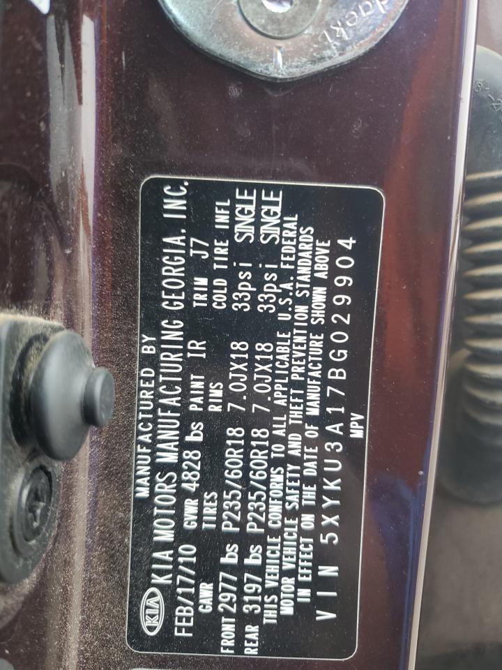 2011 Kia Sorento Ex VIN: 5XYKU3A17BG029904 Lot: 82290405