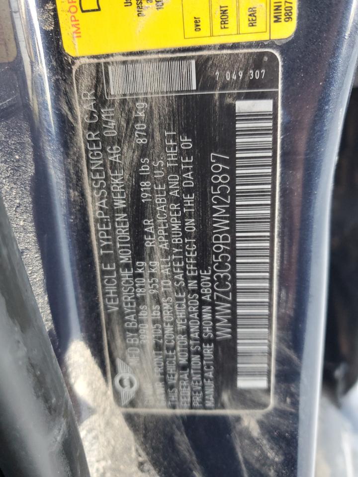 2011 Mini Cooper S Countryman VIN: WMWZC3C59BWM25897 Lot: 86817745