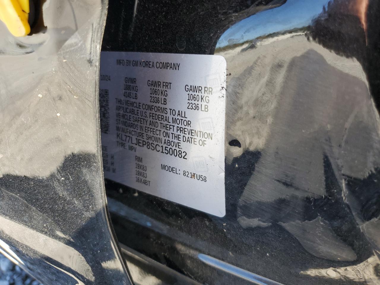 2025 Chevrolet Trax 2Rs VIN: KL77LJEP8SC150082 Lot: 87038475