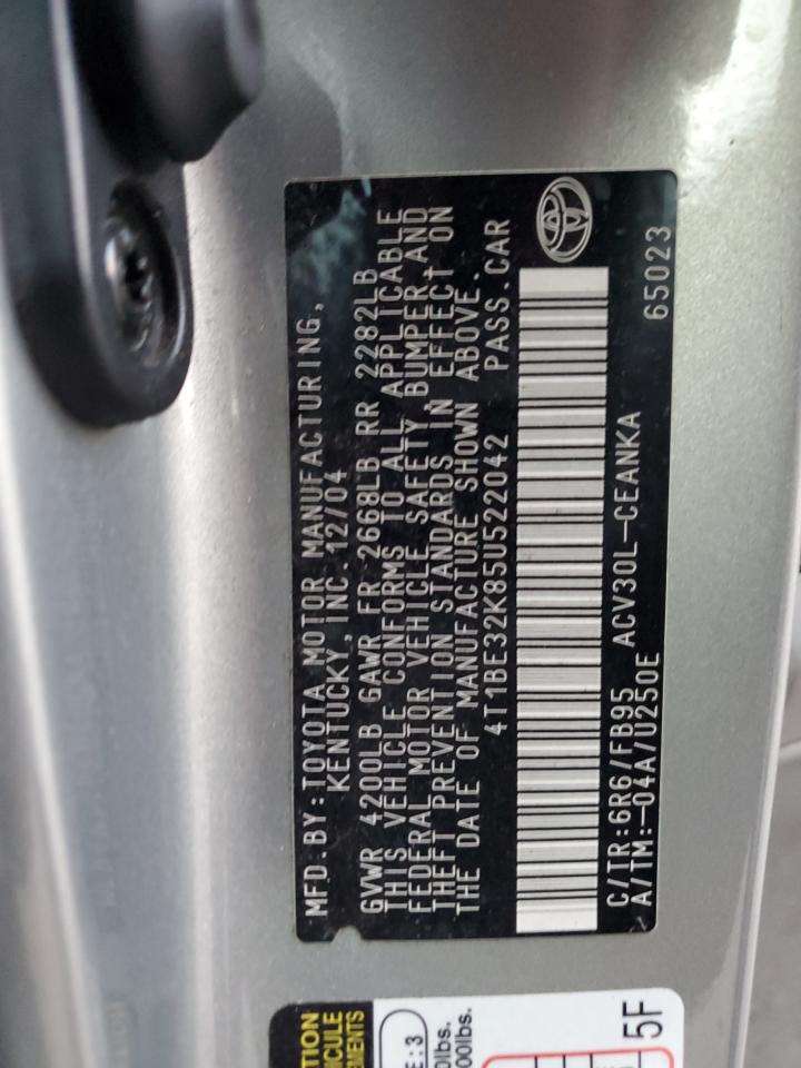 2005 Toyota Camry Le VIN: 4T1BE32K85U522042 Lot: 85553205