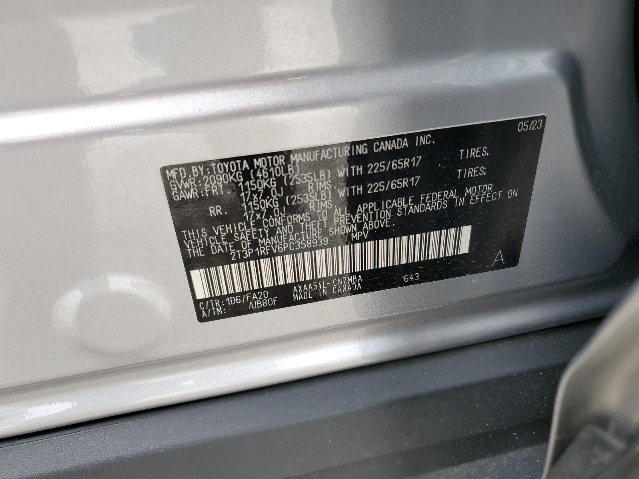 2023 Toyota Rav4 Xle VIN: 2T3P1RFV6PC358939 Lot: 82207365