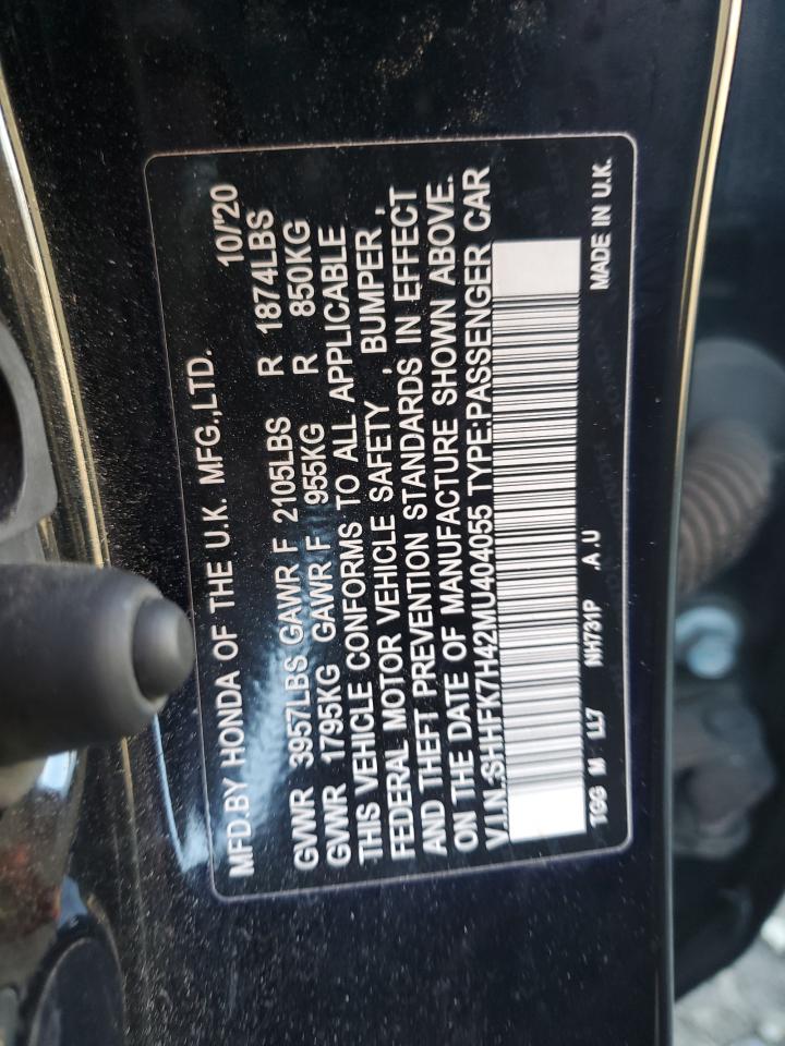 2021 Honda Civic Sport VIN: SHHFK7H42MU404055 Lot: 86407385