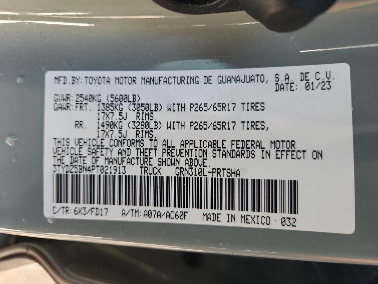 2023 Toyota Tacoma Double Cab VIN: 3TYDZ5BN4PT021913 Lot: 90522665