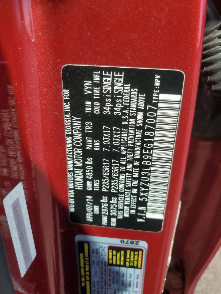 2014 Hyundai Santa Fe Sport VIN: 5XYZU3LB9EG187007 Lot: 82184685