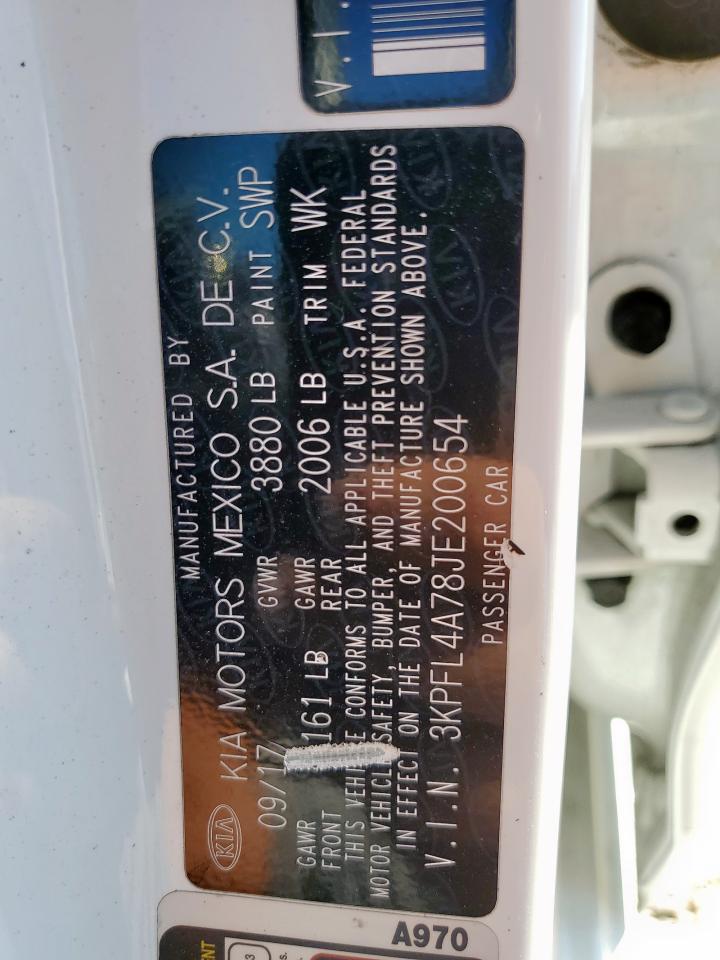 2018 Kia Forte Lx VIN: 3KPFL4A78JE200654 Lot: 85837645