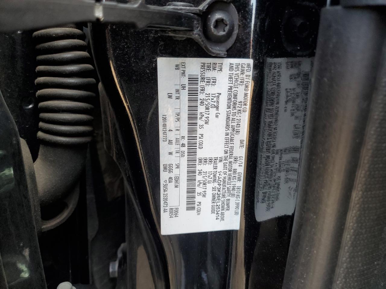 2014 Ford Focus Se VIN: 1FADP3K26EL253414 Lot: 81948865