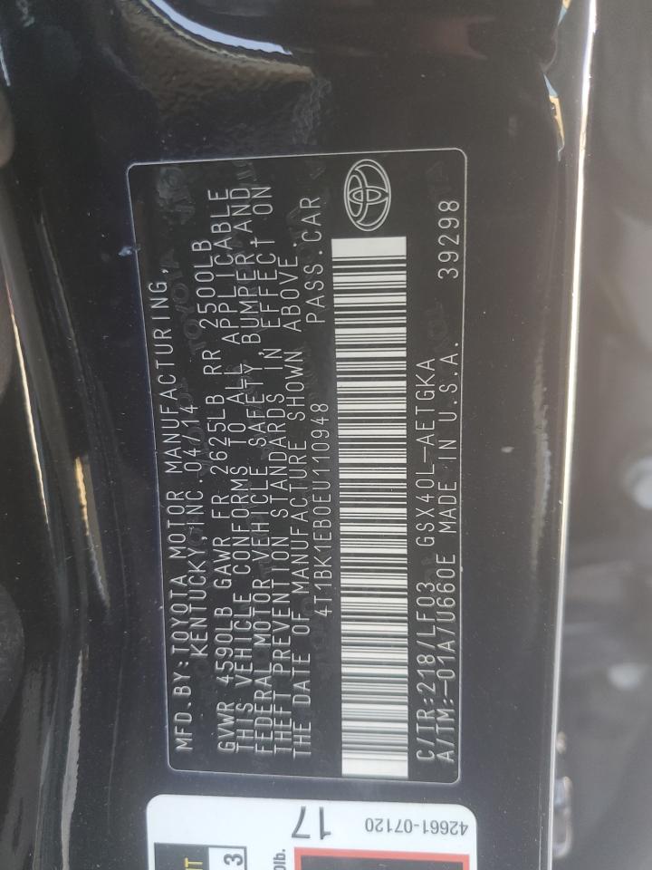 2014 Toyota Avalon Base VIN: 4T1BK1EB0EU110948 Lot: 81688315