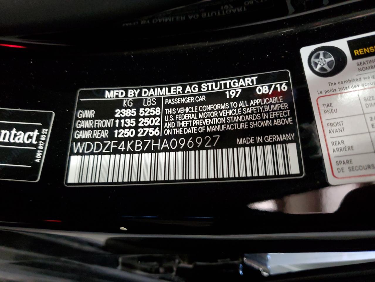 2017 Mercedes-Benz E 300 4Matic VIN: WDDZF4KB7HA096927 Lot: 86137045