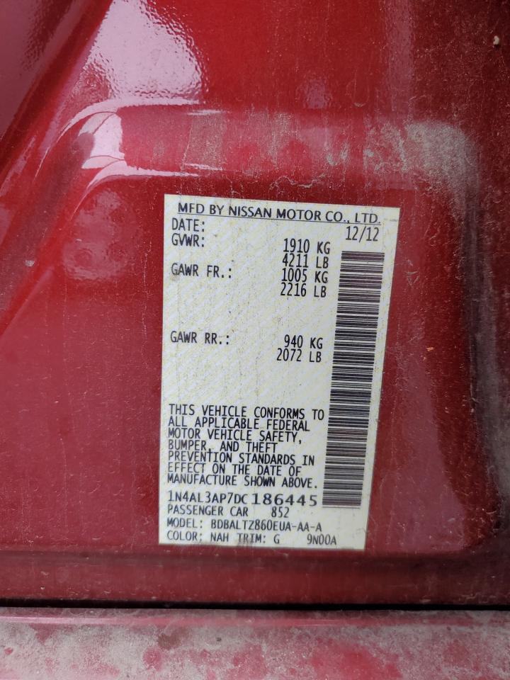 2013 Nissan Altima 2.5 VIN: 1N4AL3AP7DC186445 Lot: 85947935