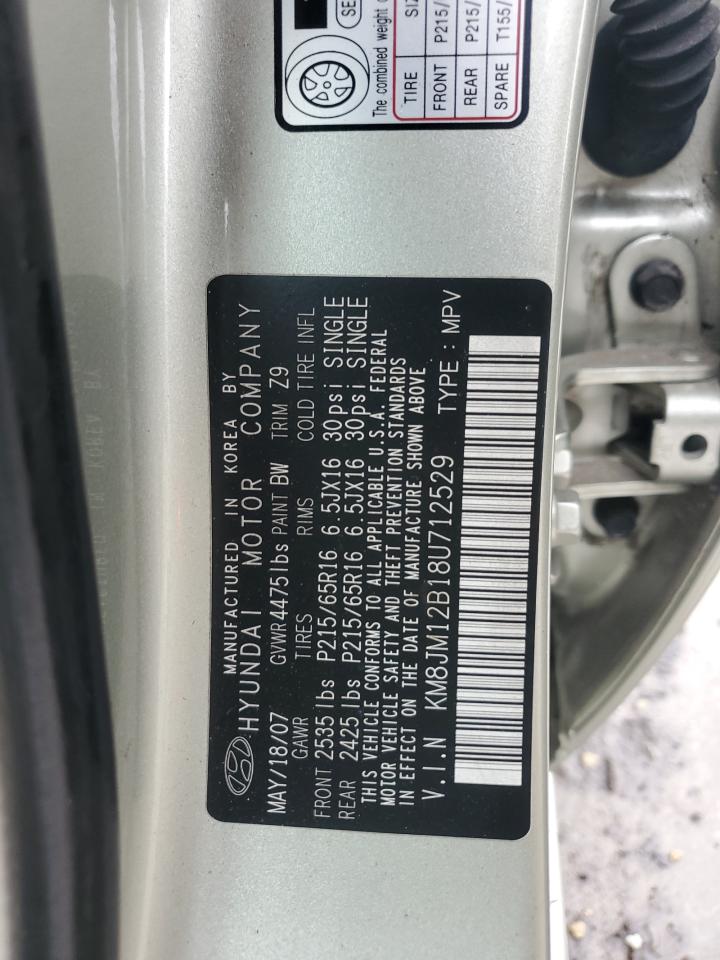 2008 Hyundai Tucson Gls VIN: KM8JM12B18U712529 Lot: 85815985