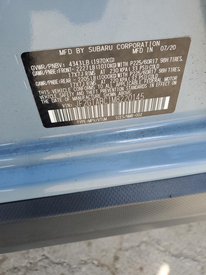 2021 Subaru Crosstrek VIN: JF2GTABC1M8220145 Lot: 82461375