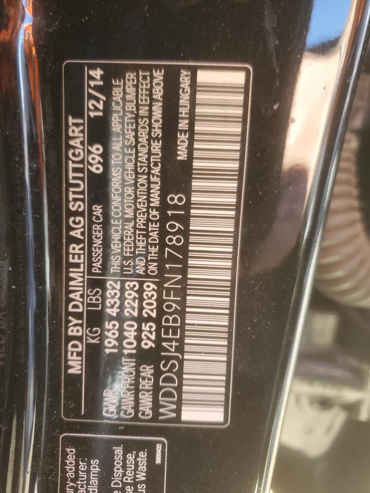 2015 Mercedes-Benz Cla 250 VIN: WDDSJ4EB9FN178918 Lot: 86647015