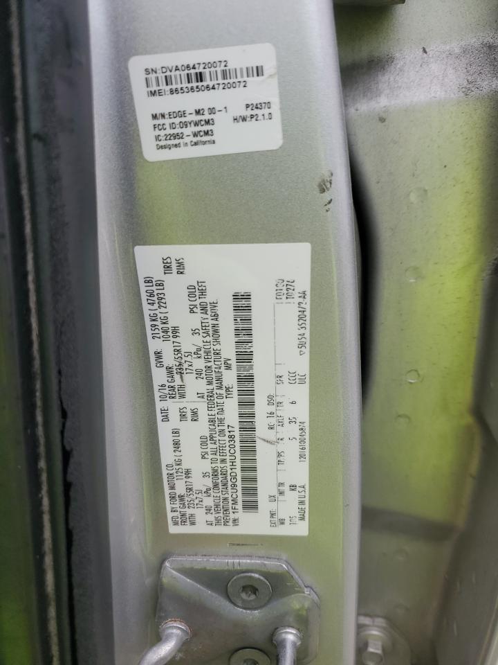 2017 Ford Escape Se VIN: 1FMCU9GD1HUC03817 Lot: 90304065