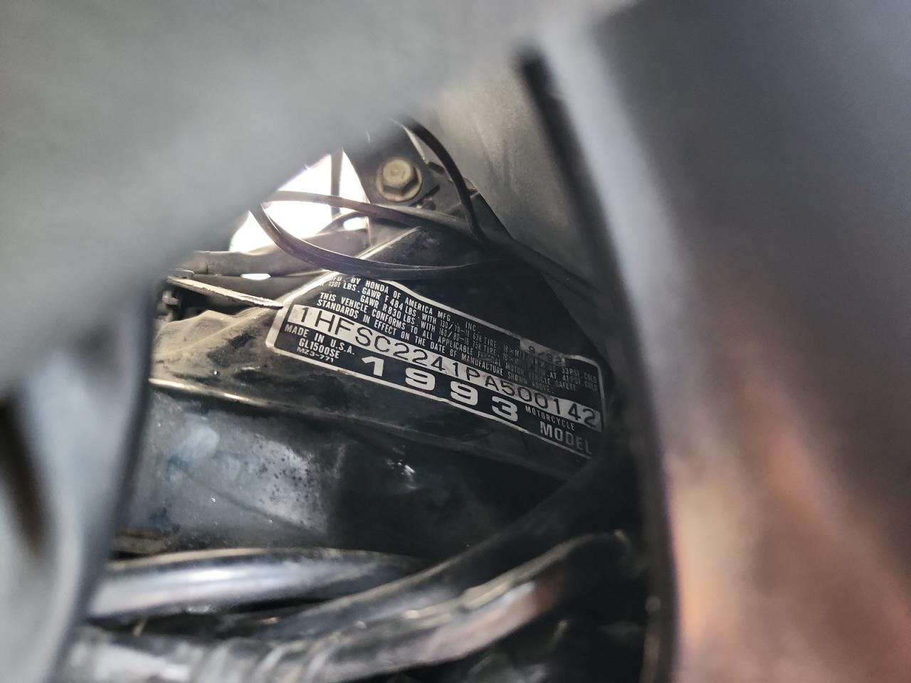 1993 Honda Gl1500 Se VIN: 1HFSC2241PA500142 Lot: 81971355