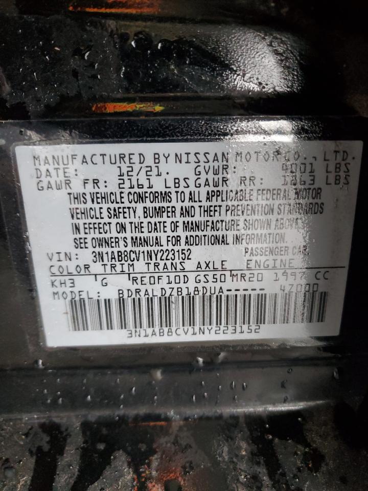 2022 Nissan Sentra Sv VIN: 3N1AB8CV1NY223152 Lot: 85206905