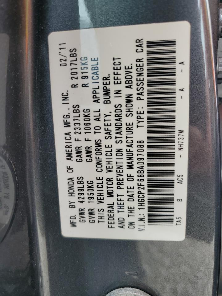 2011 Honda Accord Se VIN: 1HGCP2F68BA097088 Lot: 82492575