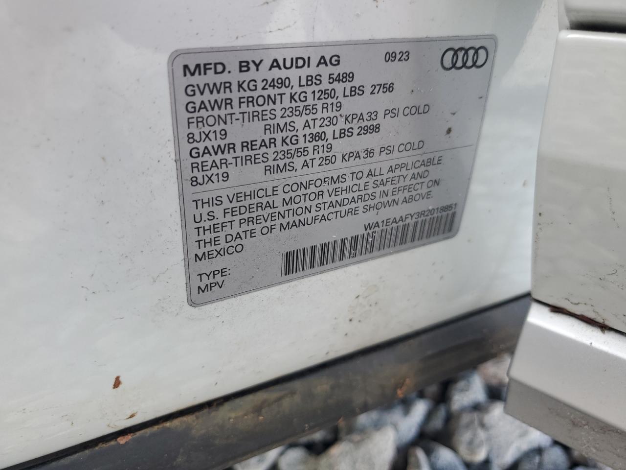 2024 Audi Q5 Premium Plus 45 VIN: WA1EAAFY3R2018851 Lot: 80366085