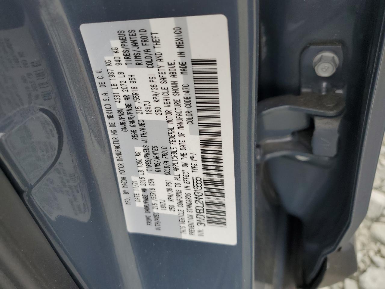 2021 Mazda Cx-30 Premium VIN: 3MVDMBDL2MM316555 Lot: 82349585