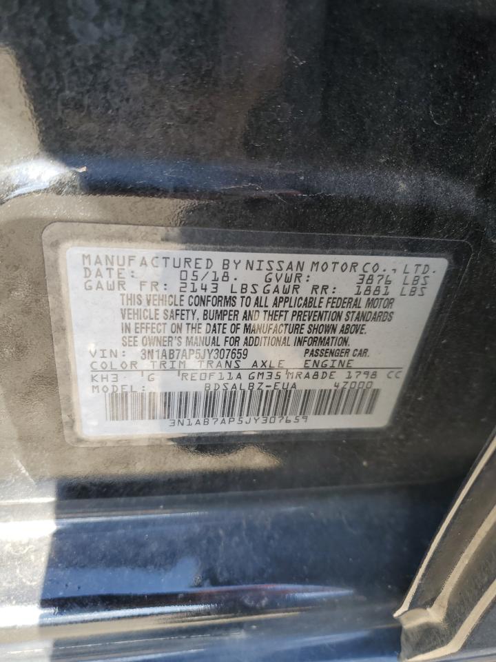 2018 Nissan Sentra S VIN: 3N1AB7AP5JY307659 Lot: 85128755