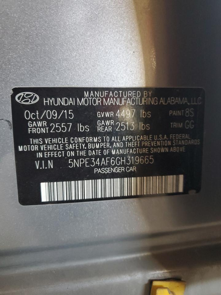 2016 Hyundai Sonata Sport VIN: 5NPE34AF6GH319665 Lot: 82533515