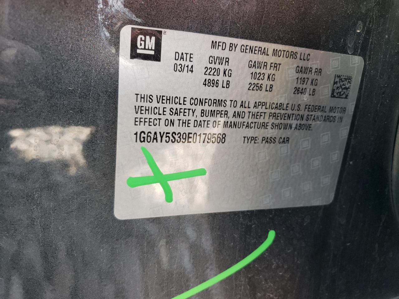 2014 Cadillac Cts Performance Collection VIN: 1G6AY5S39E0179568 Lot: 85897705