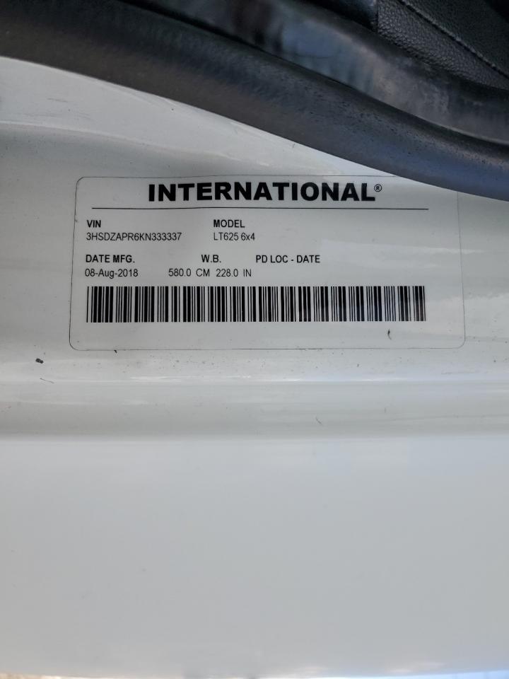 2019 International Lt625 Semi Truck VIN: 3HSDZAPR6KN333337 Lot: 81519285