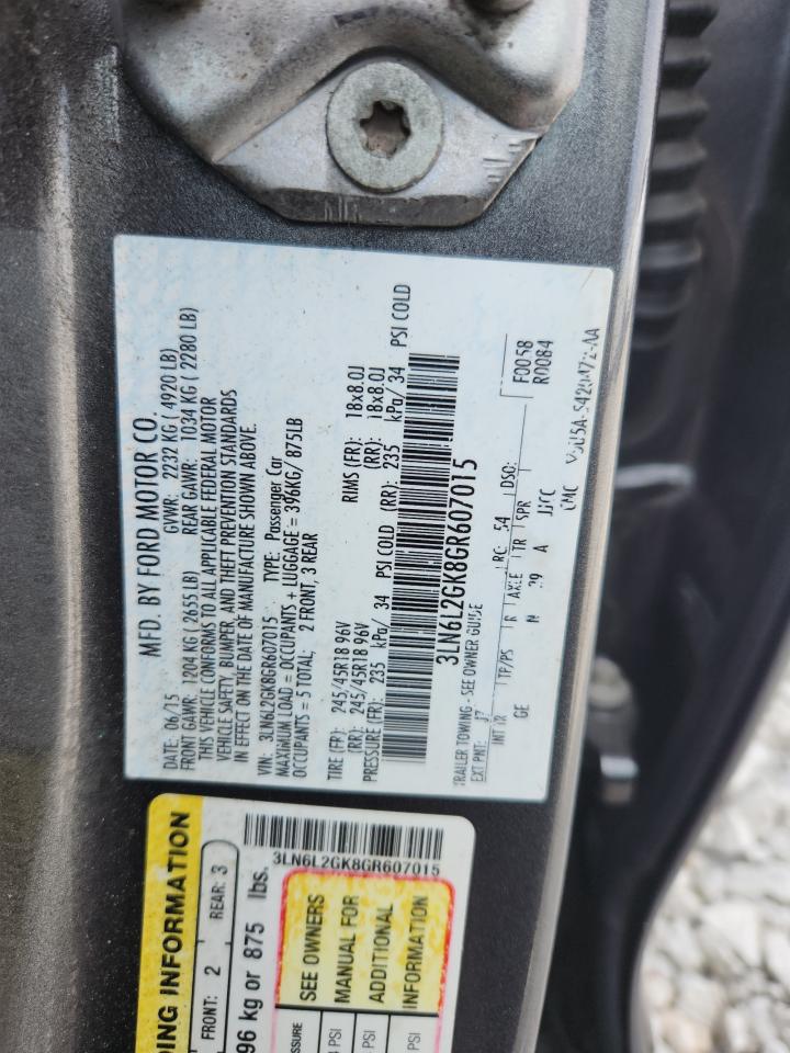 2016 Lincoln Mkz VIN: 3LN6L2GK8GR607015 Lot: 87265205