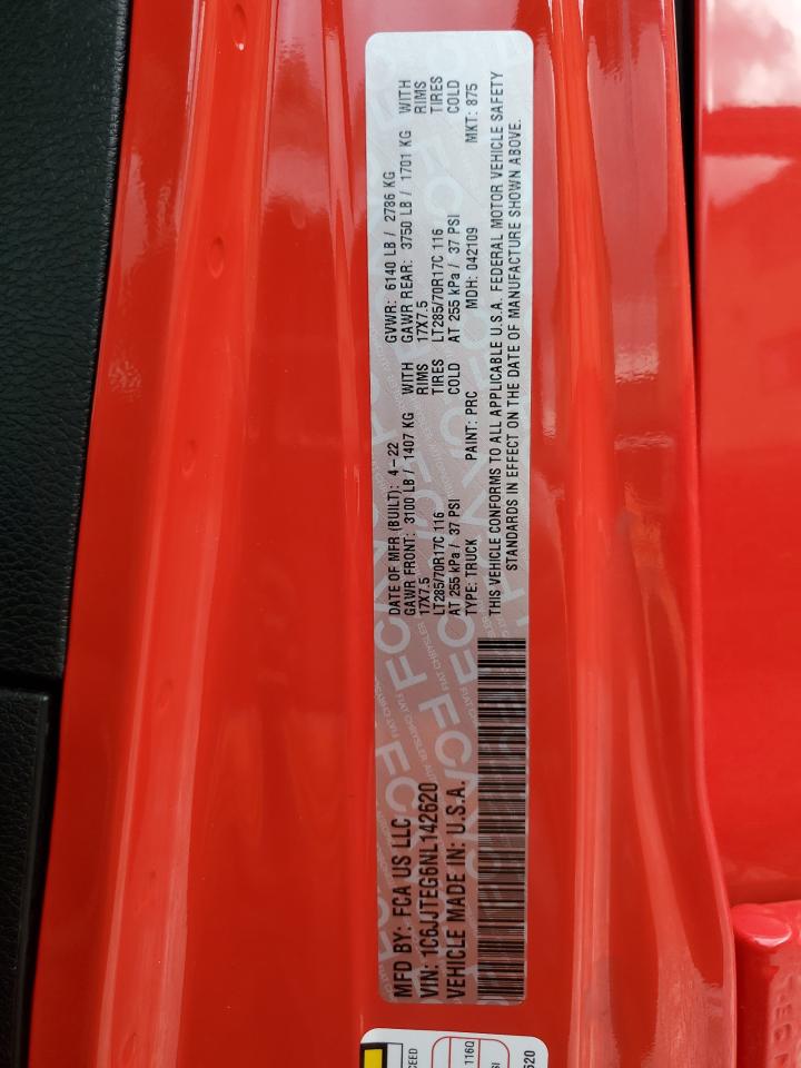 2022 Jeep Gladiator Mojave VIN: 1C6JJTEG6NL142620 Lot: 90329395