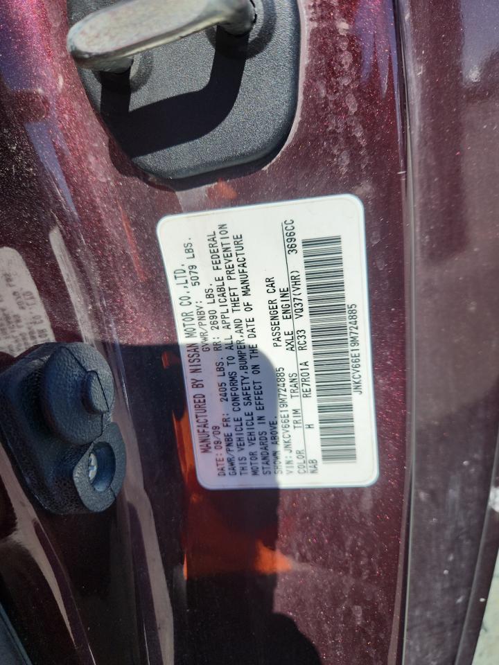 2009 Infiniti G37 Base VIN: JNKCV66E19M724885 Lot: 87031645