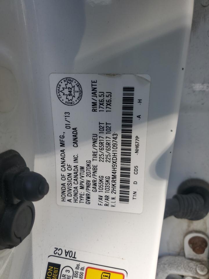 2013 Honda Cr-V Touring VIN: 2HKRM4H9XDH109743 Lot: 85090045