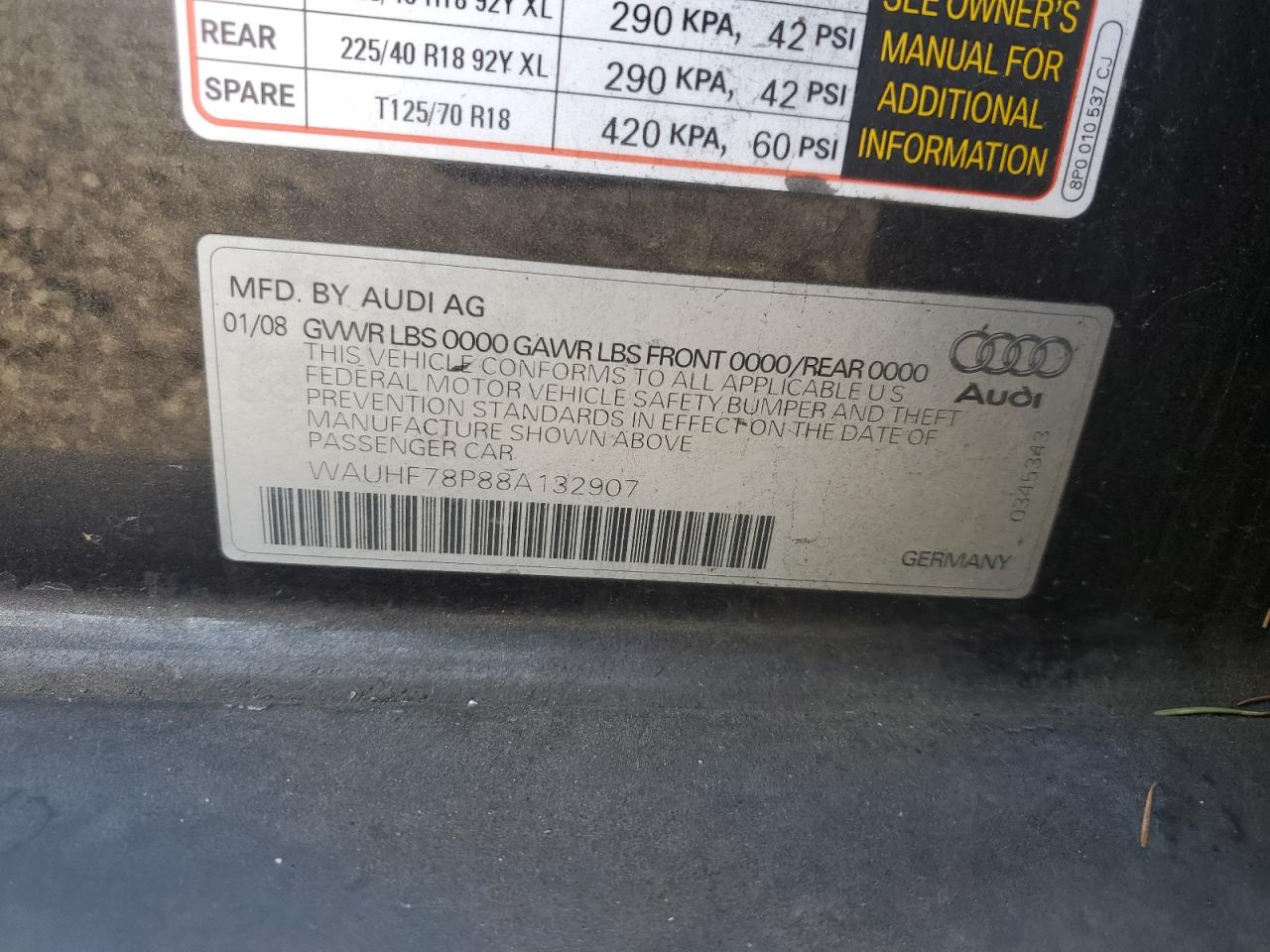 Фото: WAUHF78P88A132907