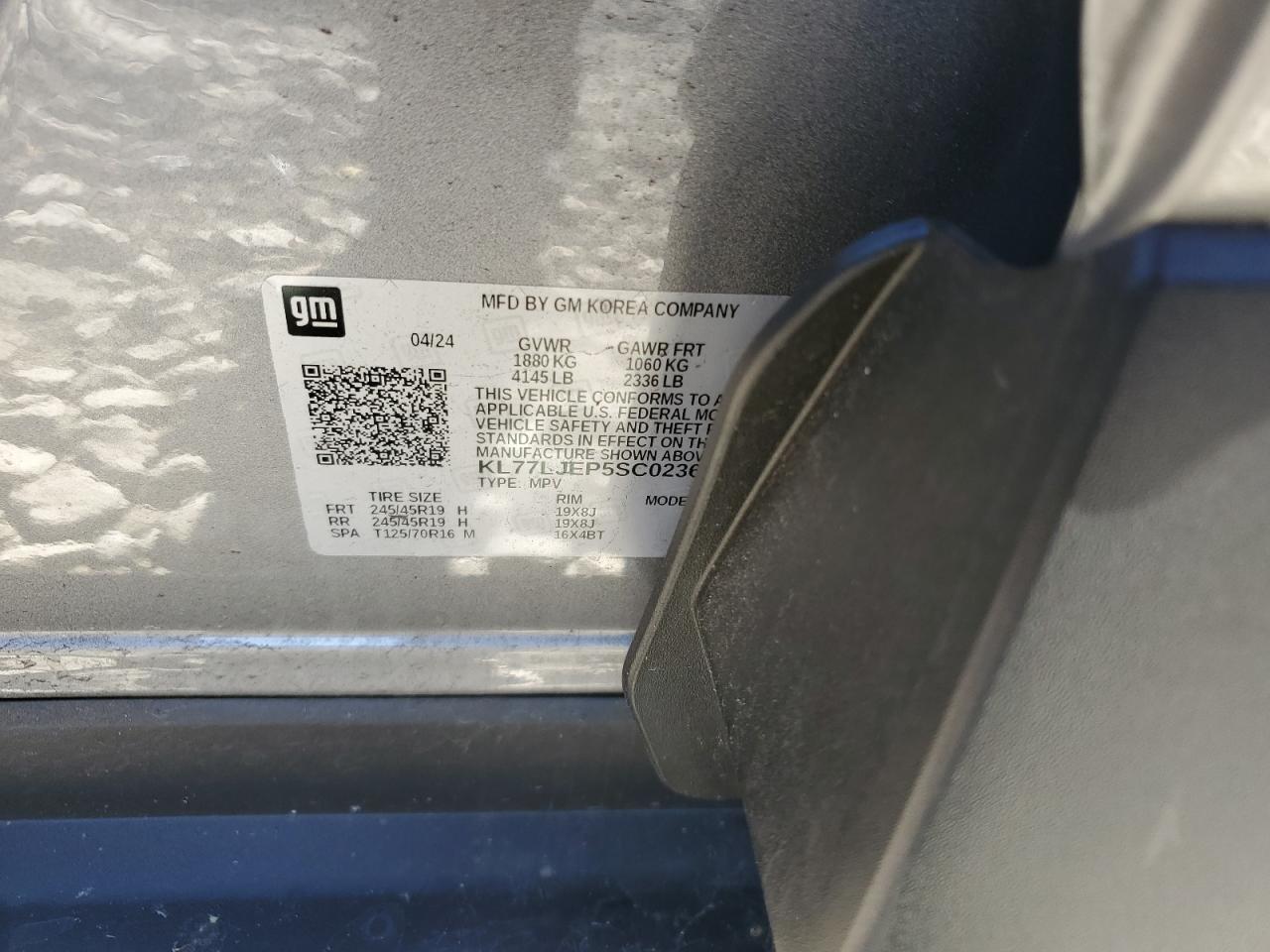 2025 Chevrolet Trax 2Rs VIN: KL77LJEP5SC023628 Lot: 87449925