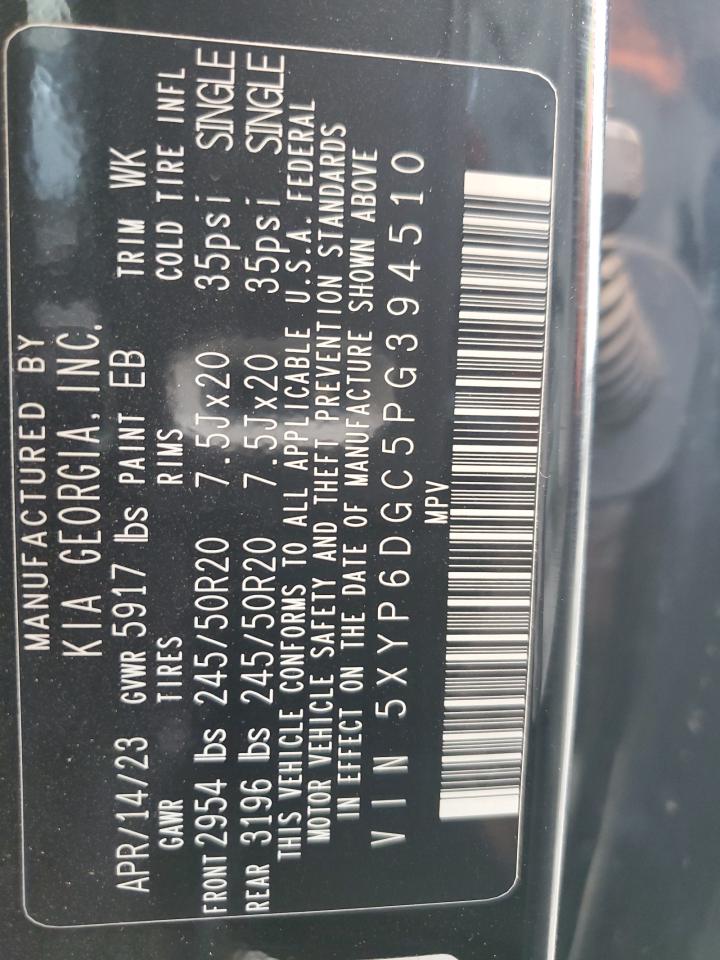 2023 Kia Telluride S VIN: 5XYP6DGC5PG394510 Lot: 86184055