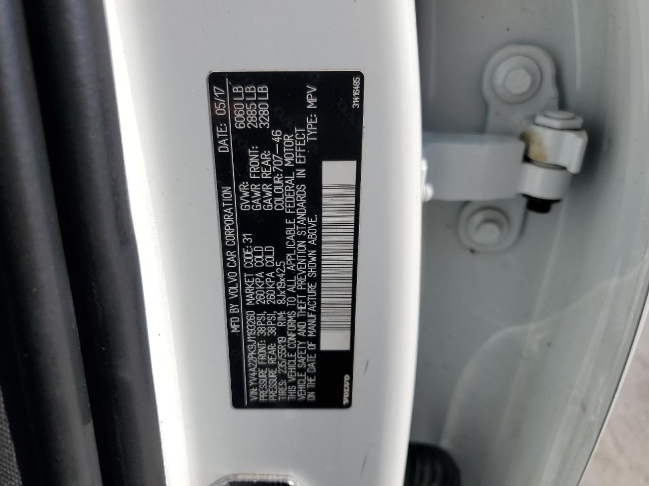 2018 Volvo Xc90 T6 VIN: YV4A22PK9J1193260 Lot: 86686005