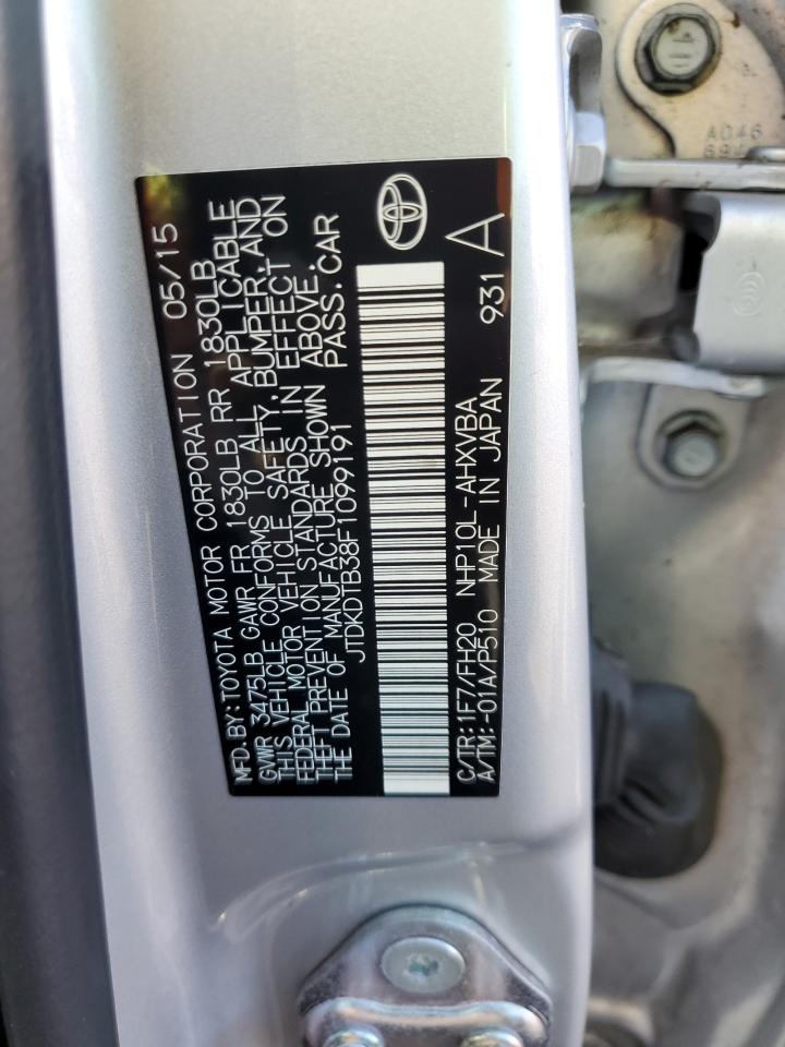 2015 Toyota Prius C VIN: JTDKDTB38F1099191 Lot: 82625455