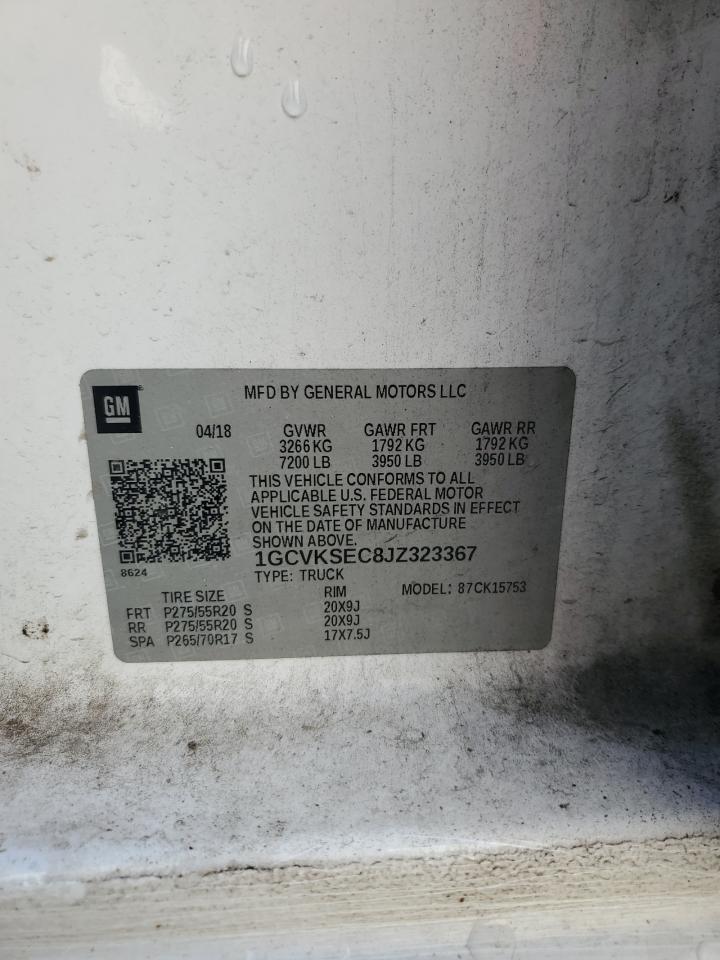 2018 Chevrolet Silverado K1500 Ltz VIN: 1GCVKSEC8JZ323367 Lot: 86620815