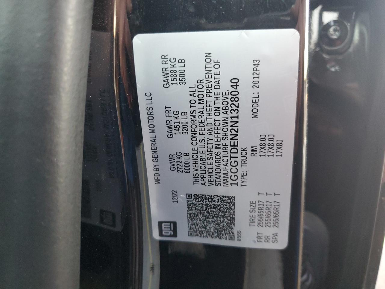 2022 Chevrolet Colorado Z71 VIN: 1GCGTDEN2N1328040 Lot: 87401845