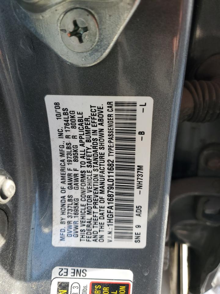 2009 Honda Civic Ex VIN: 1HGFA16879L011682 Lot: 85492515