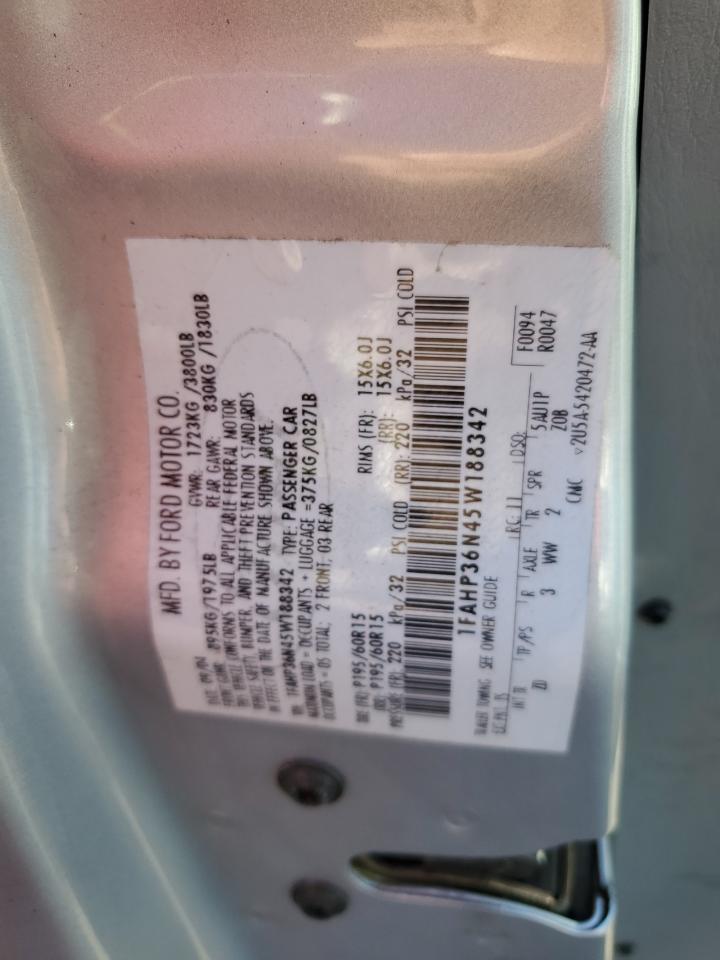 2005 Ford Focus Zxw VIN: 1FAHP36N45W188342 Lot: 84737545