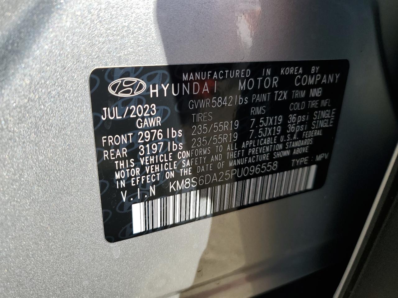 2023 Hyundai Santa Fe Sel VIN: KM8S6DA25PU096558 Lot: 81951585
