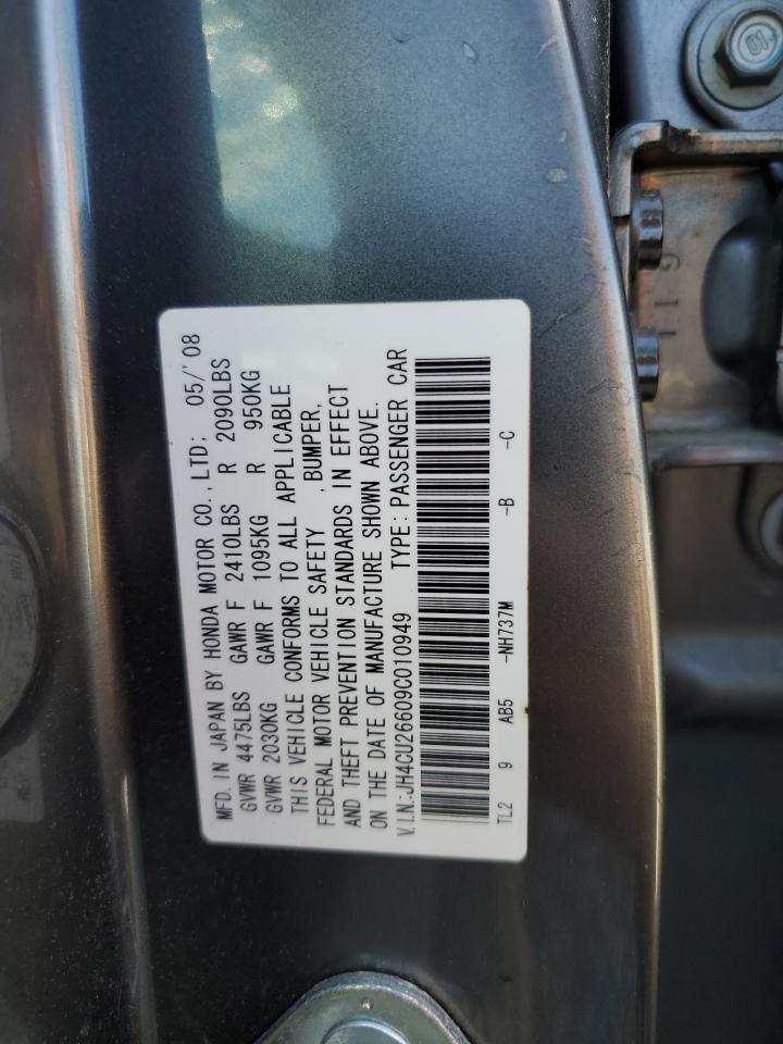 2009 Acura Tsx VIN: JH4CU26609C010949 Lot: 85260305