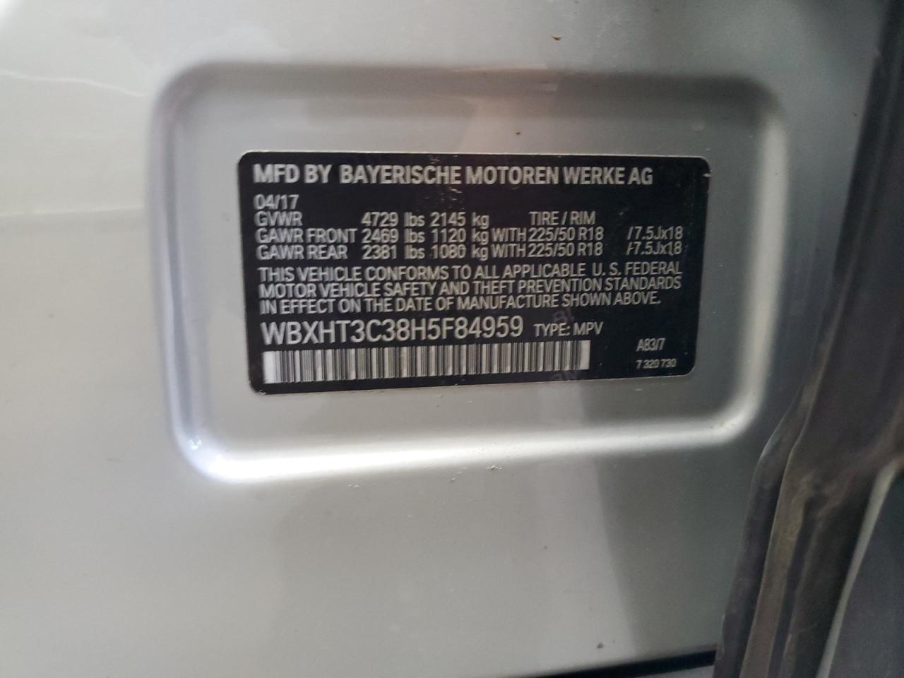 2017 BMW X1 xDrive28I VIN: WBXHT3C38H5F84959 Lot: 86406845