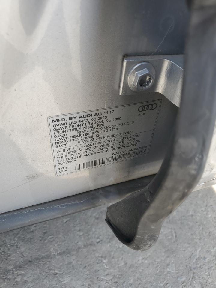 2018 Audi Q7 Premium Plus VIN: WA1LHAF74JD025665 Lot: 82216375